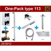 one-pack inbouwthermostaatset type 113 CHR (20cm)