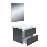Vision meubelset (incl. spiegel) 60 cm hoogglans grijs
