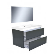 Vision meubelset (incl. spiegel) 80 cm hoogglans grijs