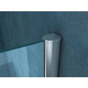 Eco zijwand met muurprofiel 400 x 2000 x 8 mm nano helder glas/chroom